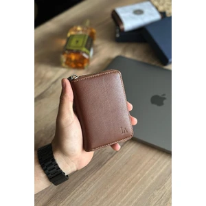 La'graccio Paris Lancoves Erkek Fermuarlı  Deri Kullanışlı Cüzdan Taba