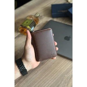 La'graccio Paris Lancoves Erkek Fermuarlı  Deri Kullanışlı Cüzdan Crazy Kahve