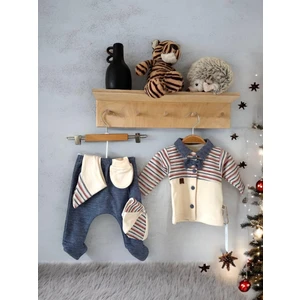 Baby Glow 0-3 Ay Erkek Çizgi Detaylı 5li Set Bebek Giyim