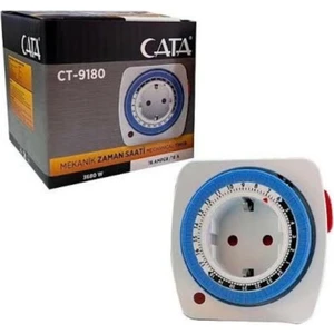 CT-9180 Zaman Ayarli Priz Mekanik Ayarlanabilir Timer Saati 3680 W 16 Amper