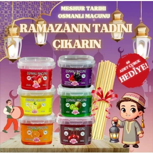 Osmanlı Macunu Meyveli 6 Çeşit x 300 gr Ev Seti 60 Adet Macun Çubuğu