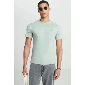 Bisiklet Yaka T-Shirt Yeşil Erkek Kısa Kol T-Shirt