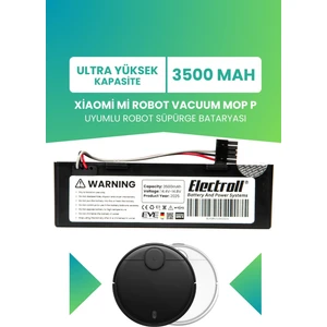 Xiaomi Mi Robot Vacuum Mop P Uyumlu Batarya (ULTRA YÜKSEK KAPASİTE) 3500MAH Pil Robot Süpürge Bataryası