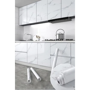 60 x 500  cm  Mermer Desenli Yapışkanlı Folyo-Mutfak, Banyo ve Mobilya Kaplama Yenileme Kolay Uygulama