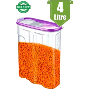 4 Litre Renkli Kapaklı Su/hava Geçirmez Kiler/erzak Saklama Kabı/plastik Kilitli