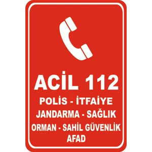 Acil 112 Levha 20X30CM Pvc Foreks 3mm