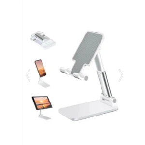 Fırsat 7 Masa Üstü Tablet ve Telefon Tutucu Stand 2 Kademeli Uzunluk Ayarlı Beyaz