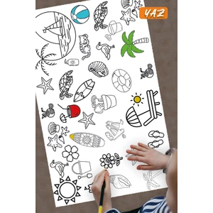 Nature Play Design Yaz Temalı 1 Metre Dev Boyama Kağıdı