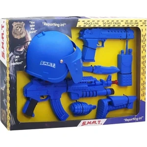 Oyuncak Dev Saldırı Polis Seti Oyuncak M416 Taramalı Tüfek Kask Telsiz El Bombası Deagle Tabanca Bıçak
