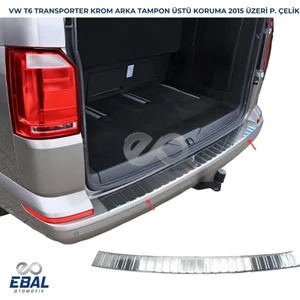 Ebal Oto Vw T6 Transporter Krom Arka Tampon Üstü Koruma 2015 Üzeri Paslanmaz Çelik