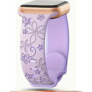 ZETCONCEPT Apple Watch 4 5 6 7 8 9 10 Se 38 40 41MM Çift Çiçek Desenli Kordon Kayış Kaliteli Silikon Bileklik