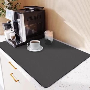 100 cm x 40 cm Bulaşık Kurutma Örtüsü Siyah Tezgah Üstü Bulaşık Matı Bulaşıklık