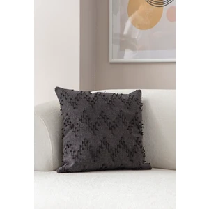 Home Tekli Dekoratif Puantiye Keten Kumaşlı Kırlent Kılıfı 43X43 Siyah