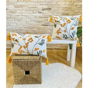 Home Home Design Ikili Kombin Punch Işlemeli Kırlent Kılıfı (Panç)