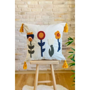 Home Punch Işlemeli Tekli Dekoratif Özel Tasarım Kırlent Kılıfı (Panç)