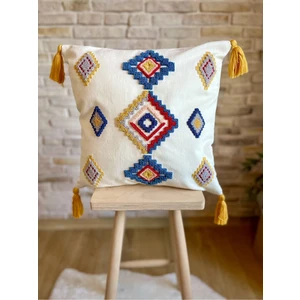 Home Punch Işlemeli Tekli Dekoratif Özel Tasarım Kırlent Kılıfı (Panç)