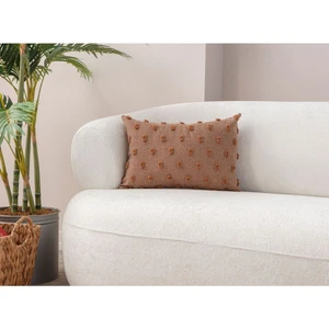 Home Dekoratif Puantiye Keten Kumaşlı Kırlent Kılıfı 35X50