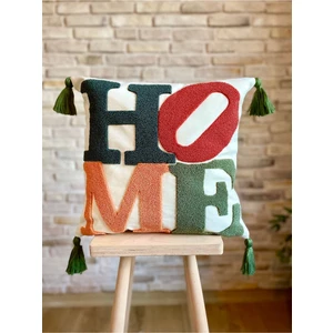 Home Punch Işlemeli Tekli Dekoratif Özel Tasarım Kırlent Kılıfı (Panç)