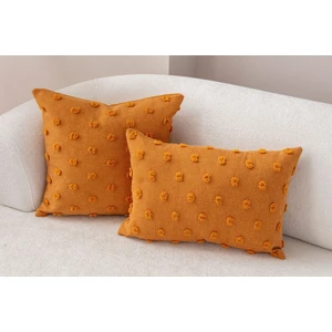 Home Ikili Dekoratif Puantiye Keten Kumaşlı Kırlent Kılıfı 43X43, 35X50