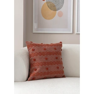 Home Tekli Dekoratif Puantiye Keten Kumaşlı Kırlent Kılıfı 43X43 Kiremit