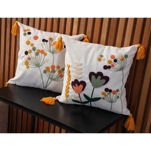 Home Home Design Ikili Kombin Punch Işlemeli Kırlent Kılıfı (Panç)