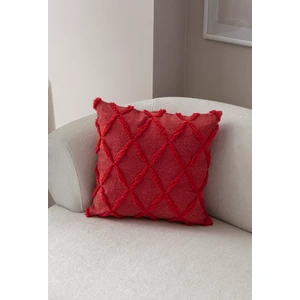 Home Tekli Dekoratif Puantiye Keten Kumaşlı Kırlent Kılıfı 43X43 Pembe