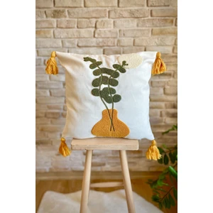 Home Punch Işlemeli Tekli Dekoratif Özel Tasarım Kırlent Kılıfı (Panç)