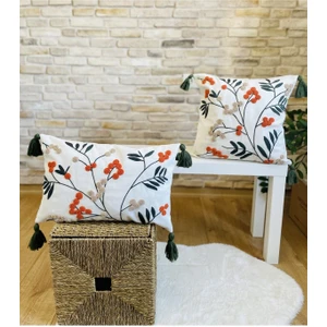 Home Home Design Ikili Kombin Punch Işlemeli Kırlent Kılıfı (Panç)