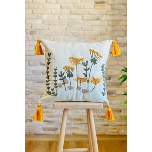 Home Punch Işlemeli Tekli Dekoratif Özel Tasarım Kırlent Kılıfı (Panç)