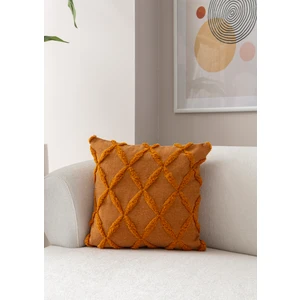 Home Tekli Dekoratif Puantiye Keten Kumaşlı Kırlent Kılıfı 43X43 Hardal