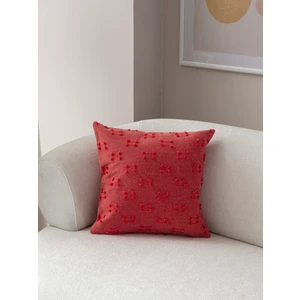 Home Tekli Dekoratif Puantiye Keten Kumaşlı Kırlent Kılıfı 43X43 Pembe