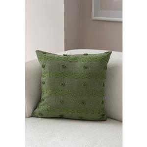 Home Tekli Dekoratif Puantiye Keten Kumaşlı Kırlent Kılıfı 43X43 Yeşil