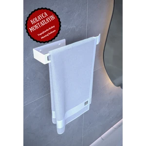 Beyaz Metal Yapışkanlı Kağıt Havluluk, Kağıt Havlu Askısı, Peçetelik, Banyo Mutfak Askısı