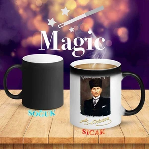 Sivil Takım Elbiseli Mustafa Kemal Atatürk Sihirli Kupa BARDAK-ATATURK_23