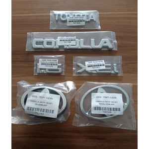 Corolla AE101 Ön Panjur Arması Arka Bagaj Arması Toyota Corolla 1.6 Xei Bagaj Yazısı 1992-1997 Set