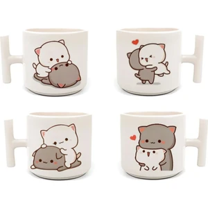 4'lü Love Kedicikler  - T Kulp Kupa