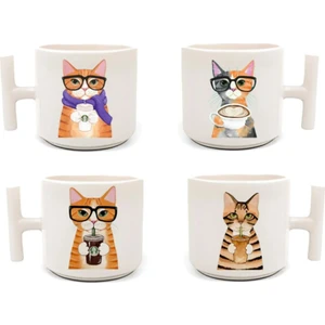 4'lü Entel Kedi - T Kulp Kupa