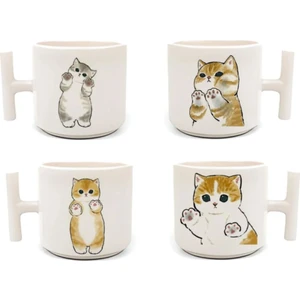 4'lü Sevimli Kedi  - T Kulp Kupa