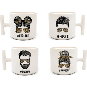 4'lü Şirin Kedi  - T Kulp Kupa