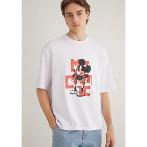 Mickey Mouse Baskılı Beyaz Tişört 0612561-620
