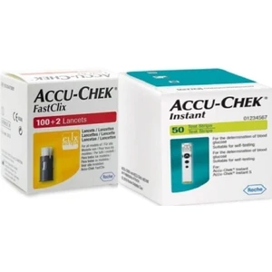 Accu-Chek Fastclix 100+2'LI  + Accu-Chek Instant 50 Adet Strip