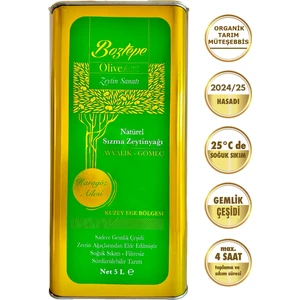 2024/25 5 Lt OliveArt Natürel Sızma Zeytinyağı Soğuk Sıkım Filtresiz 0,3 Asit