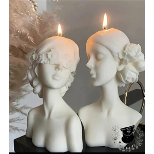 Yaratıcı Sanatlar Atölyesi 2'li Genç Kızlar Dekoratif & İnce Ayrıntılara Sahip Mum Seti