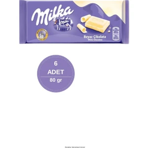Beyaz Tablet Çikolata 80 gr – 6 adet