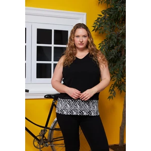 Şifon Içi Astarlı Büyük Beden Bluz Beyaz