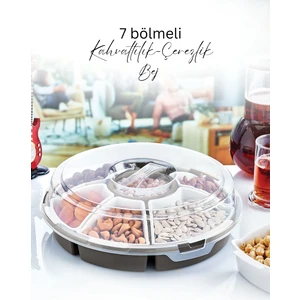 Grimor Life 7 Bölmeli Kapaklı Kahvaltılık Saklama Kabı Seti | Kahvaltı Takımı Bej Renk- Piknik Seti