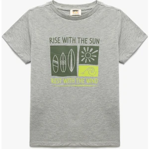 Baskılı Kısa Kollu Yuvarlak Yaka Pamuklu Tişört