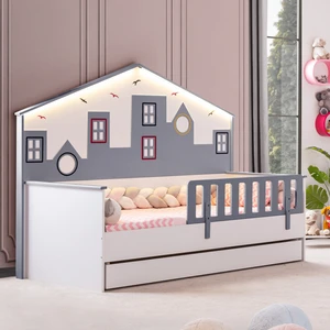 Setay Mobilya Montessori City Yavrulu Montessori Yatak Panolu Korkuluklu Karyola