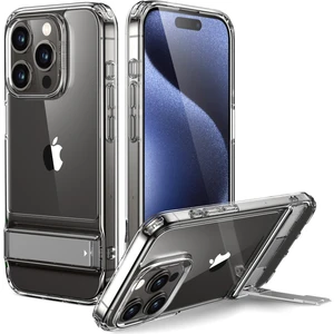 Apple iPhone 15 Kılıf Kickstand Silikon - Şeffaf