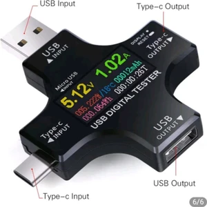 USB  Dijital Volt-Ampermetre Gerilim Akım Ölçer USB 3.0 Tip-C Voltmetre